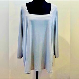 NWOT “Susan Graver” 2X “Sterling Grey” Square Neck Tunic